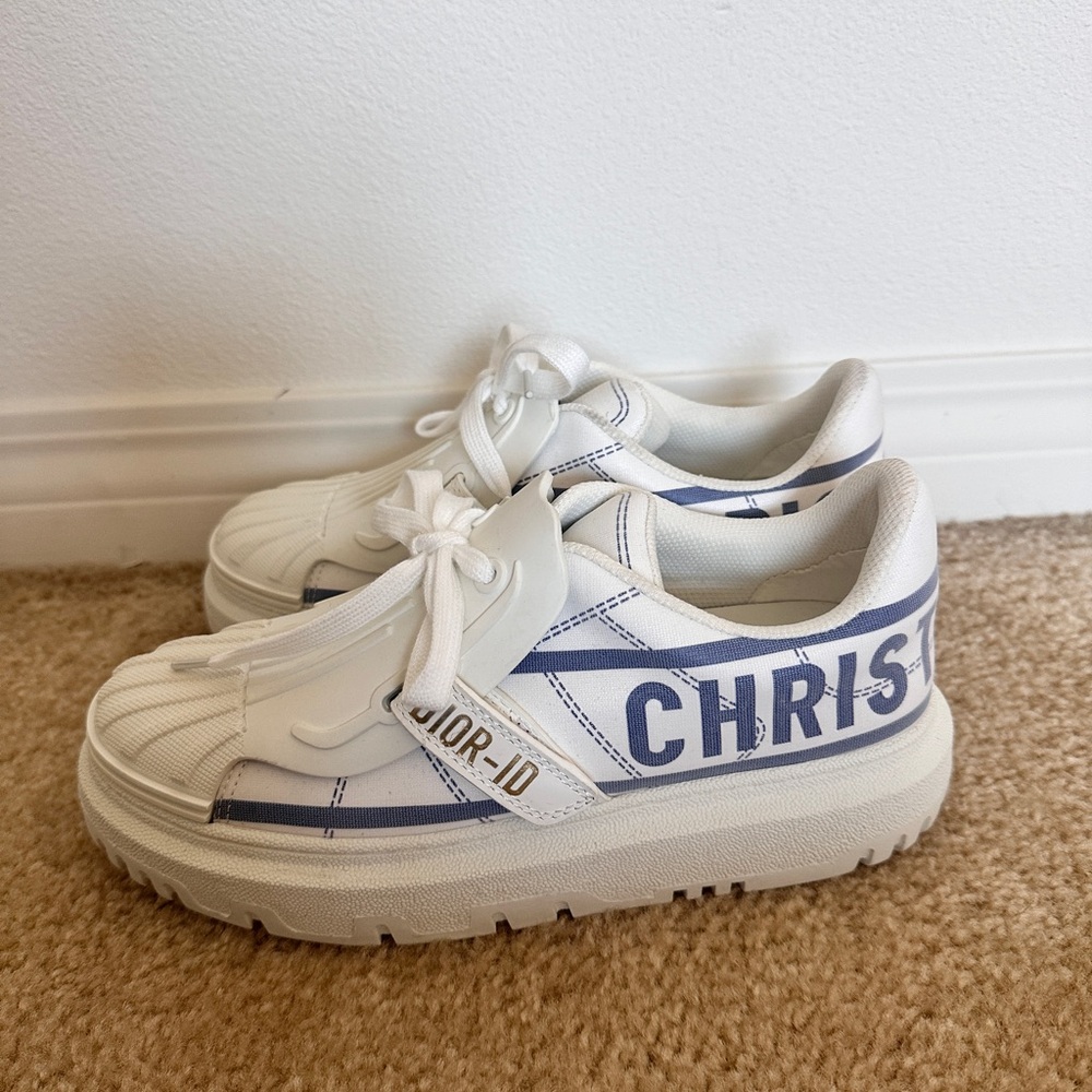 Christian Dior-ID Sneaker White and French Blue Technical Fabric Size 39 Womens - Picture 2 of 16